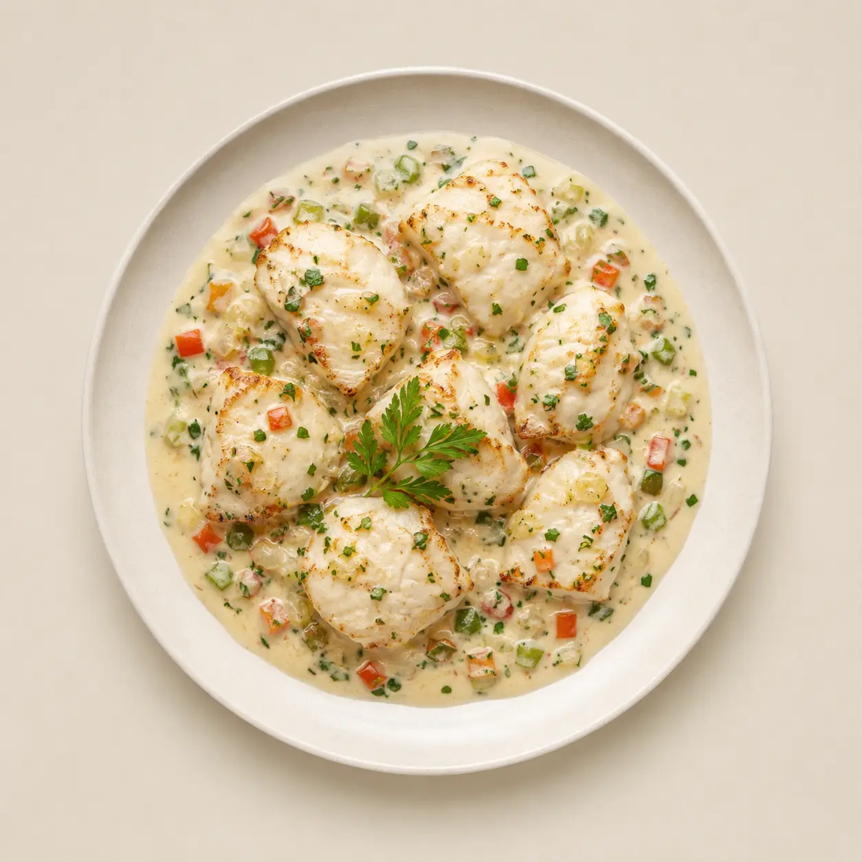 La Lotte À La Basqua (Sauce Blanche)